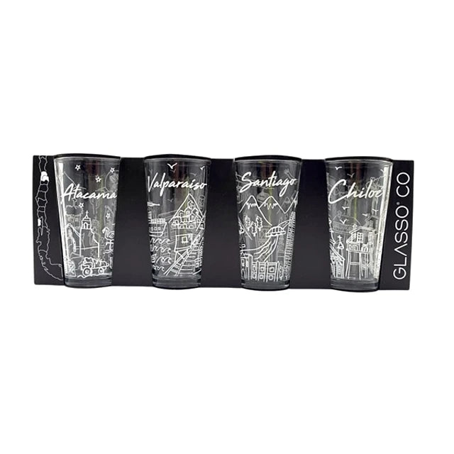 SET 4 VASOS CHILE COLLECTION GLASSO