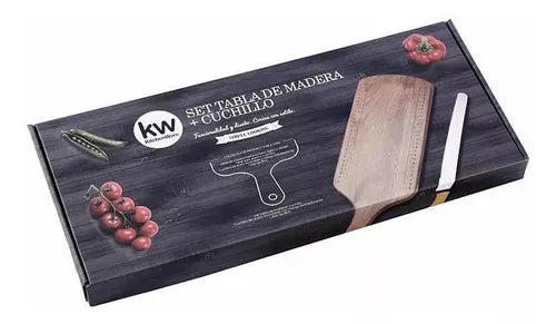 Tabla Madera Para Picar Carne , Asados + Cuchillo De Acero tipo serrucho