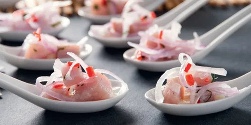 Pack 10 Cucharas De Ceramica Porcelana Ceviche Aperitivo