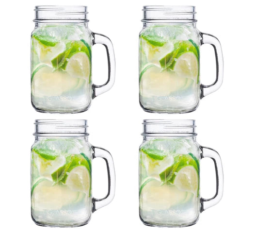 SET 4 VASOS MOJITO MASON GLASSO