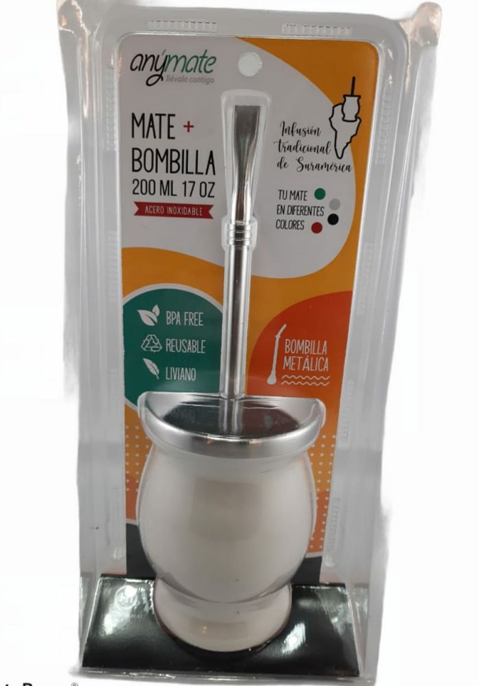 Mate con bombilla Anymate 200ml