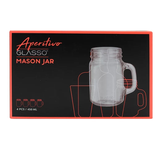 SET 4 VASOS MOJITO MASON GLASSO